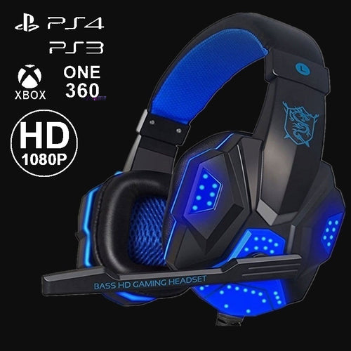 Gaming Headsets Big Headphones with Light Mic Stereo Earphones Deep Bass for PC Computer Gamer Laptop PS4 Games US Stock