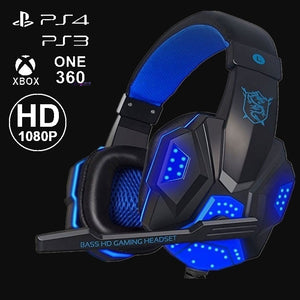 Gaming Headsets Big Headphones with Light Mic Stereo Earphones Deep Bass for PC Computer Gamer Laptop PS4 Games US Stock