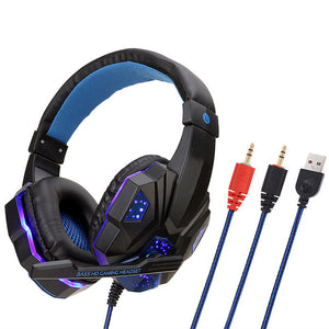 Gaming Headsets Big Headphones with Light Mic Stereo Earphones Deep Bass for PC Computer Gamer Laptop PS4 Games US Stock