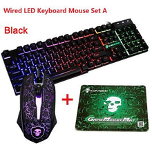 Load image into Gallery viewer, Wired /Wireless LED Keyboard Mouse Set Rainbow Backlight USB Luminous Mute Ergonomic Gaming Keyboard Mouse Pad Kit for PC Gamer