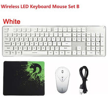 Load image into Gallery viewer, Wired /Wireless LED Keyboard Mouse Set Rainbow Backlight USB Luminous Mute Ergonomic Gaming Keyboard Mouse Pad Kit for PC Gamer