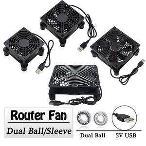Gdstime 5V USB Router Fan 80mm 92mm 120mm 140mm DIY TV Box Ball/Sleeve Cooler W/Controller &amp; Protective Net Desktop Cooling Fan