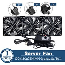 Load image into Gallery viewer, 120mm 3000RPM Fan cooling With controller 12cm 12V 220V Btc Machine Chassis Workstation Cabinet Radiator Server fan