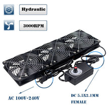 Load image into Gallery viewer, 120mm 3000RPM Fan cooling With controller 12cm 12V 220V Btc Machine Chassis Workstation Cabinet Radiator Server fan