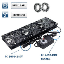 Load image into Gallery viewer, 120mm 3000RPM Fan cooling With controller 12cm 12V 220V Btc Machine Chassis Workstation Cabinet Radiator Server fan
