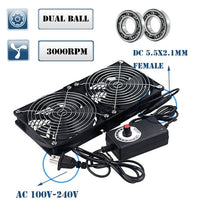 Load image into Gallery viewer, 120mm 3000RPM Fan cooling With controller 12cm 12V 220V Btc Machine Chassis Workstation Cabinet Radiator Server fan
