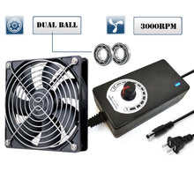 Load image into Gallery viewer, 120mm 3000RPM Fan cooling With controller 12cm 12V 220V Btc Machine Chassis Workstation Cabinet Radiator Server fan