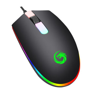 H03 LED Light Gaming Mouse Optical Mouse Wired Mouse 3D Non-slip Sweat-proof