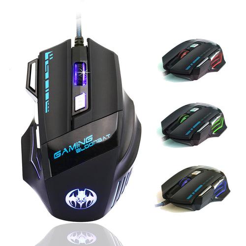 Gaming Mouse 6800 DPI Backlight Multi Color LED Optical 7 Button For Computer
