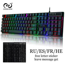 Load image into Gallery viewer, Gaming Keyboard Rainbow Colorful Backlight Gaming Keyboard